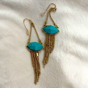 VINCE CAMUTO Turquoise & Gold Drop Dangle Earrings✨